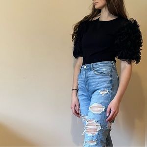 Puff Ruffle Sleeve Zara Top